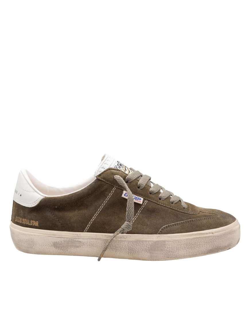 Golden Goose Soul Star Suede Sneakers, Military Green