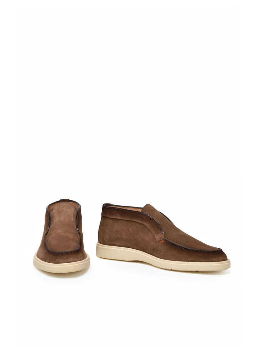 Santoni Suede Chukka Boots With Contrasting Rubber Sole