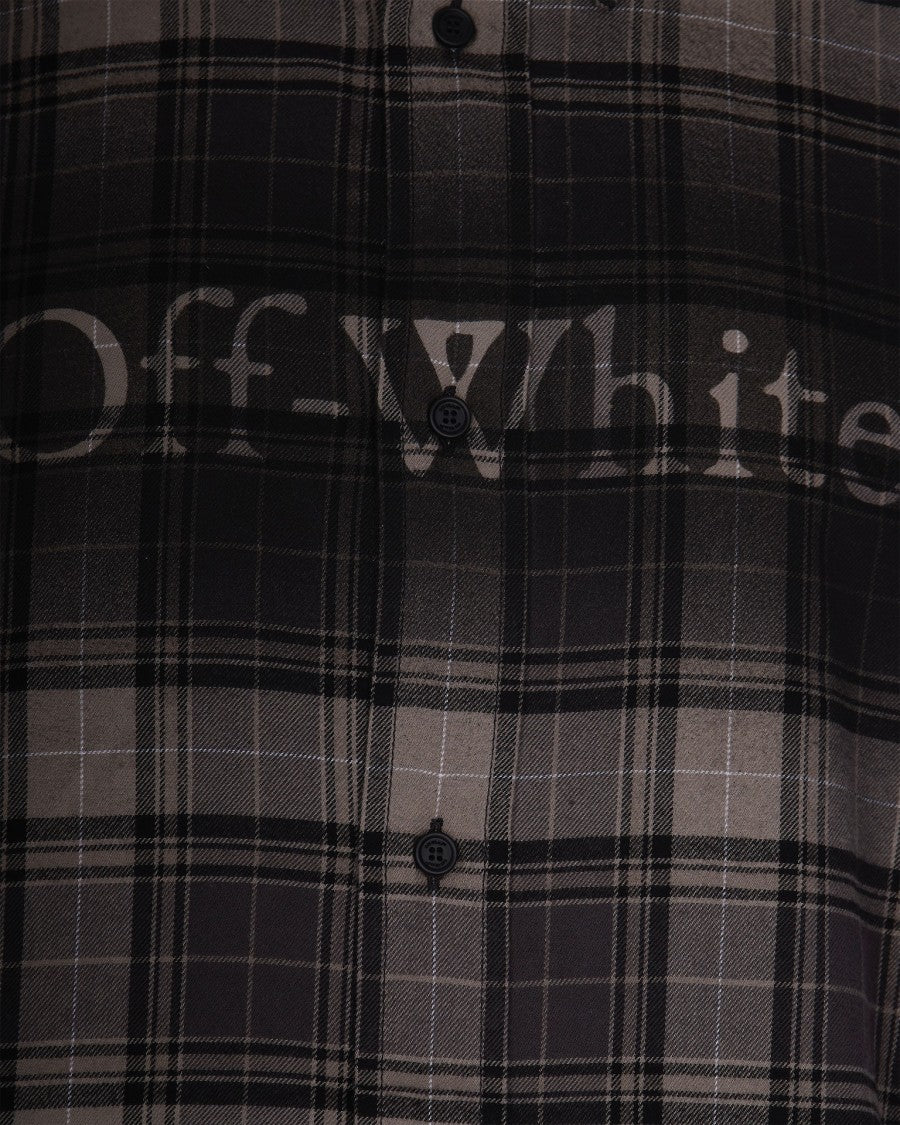 Off-White Dark Grey/Black Logo Check Shirt