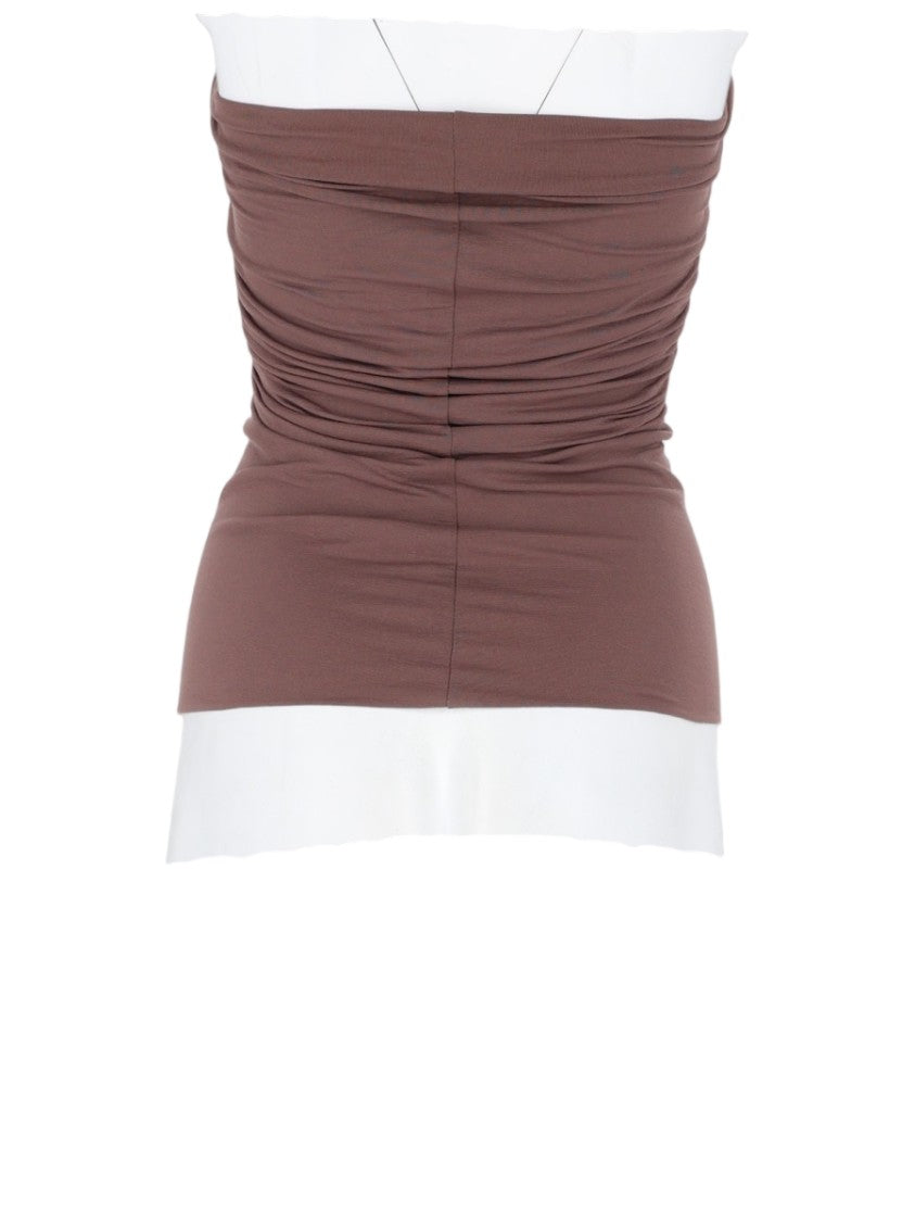 Rick Owens Alannah Structured Strapless Ruched Nylon Top