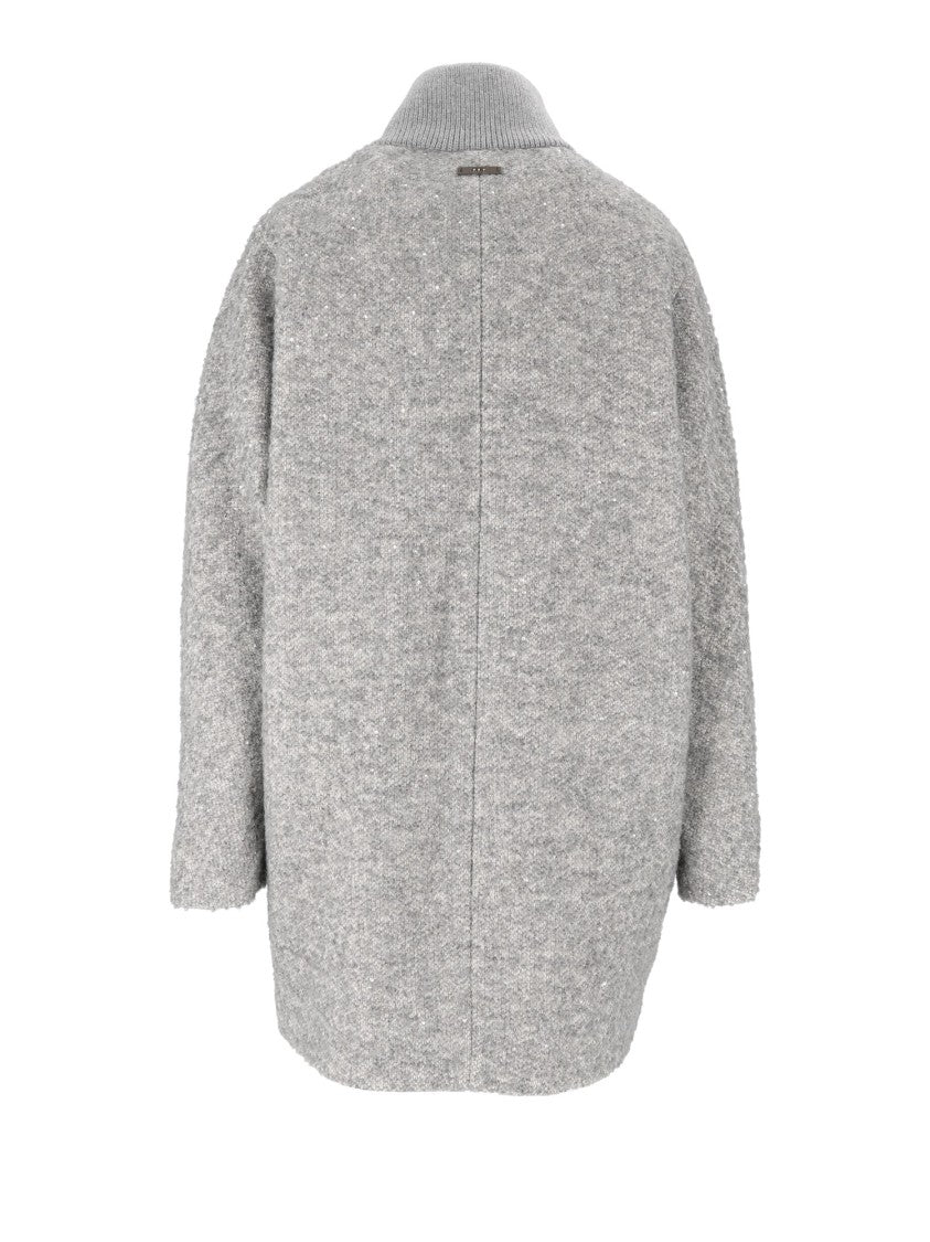 Peserico Textured Knit Zip-Up Coat