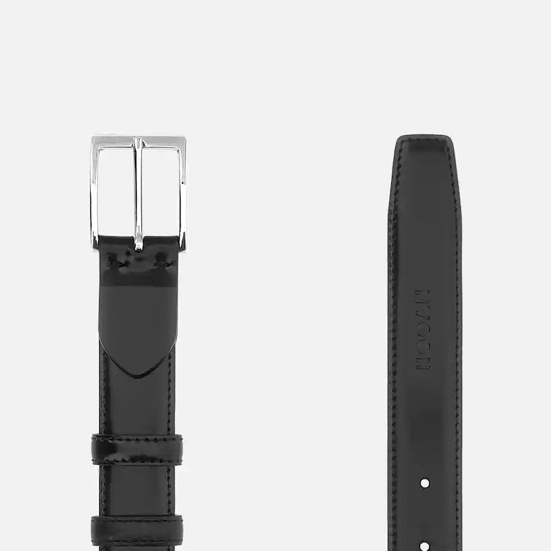 Hogan Black Sleek Leather Belt