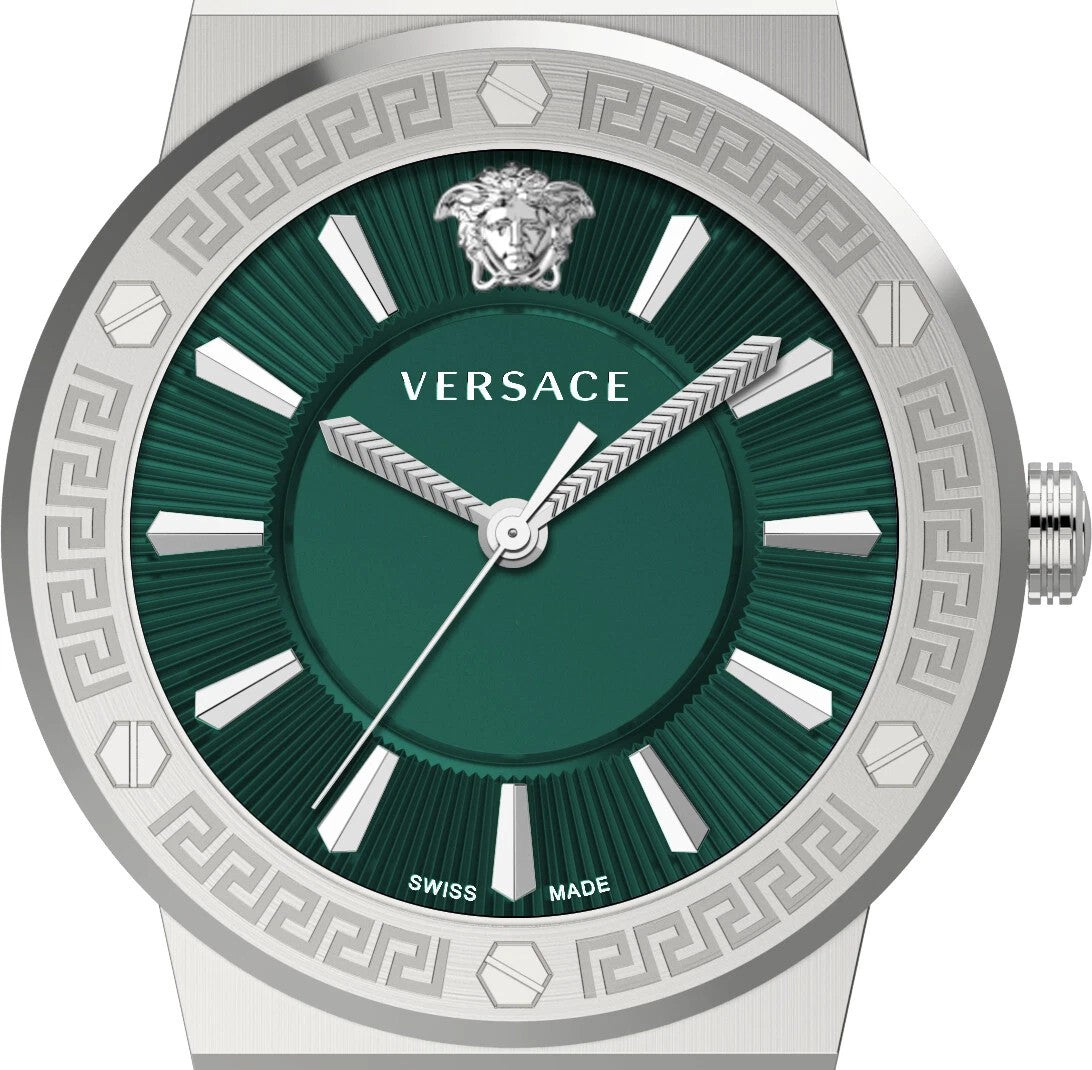 Versace Greca Logo Watch With Mesmerizing Deep Green Dial