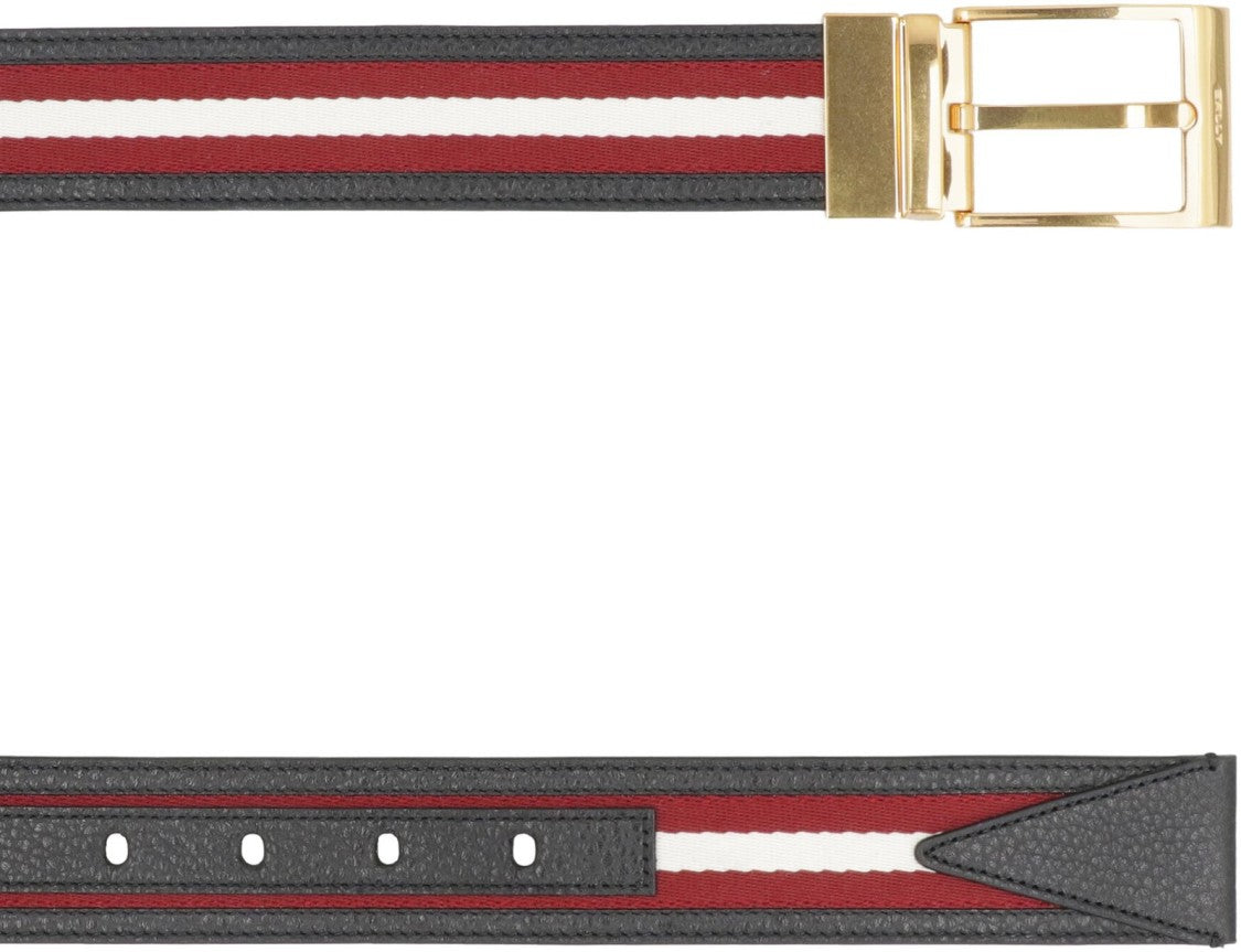 Bally Bold Striped Leather Belt