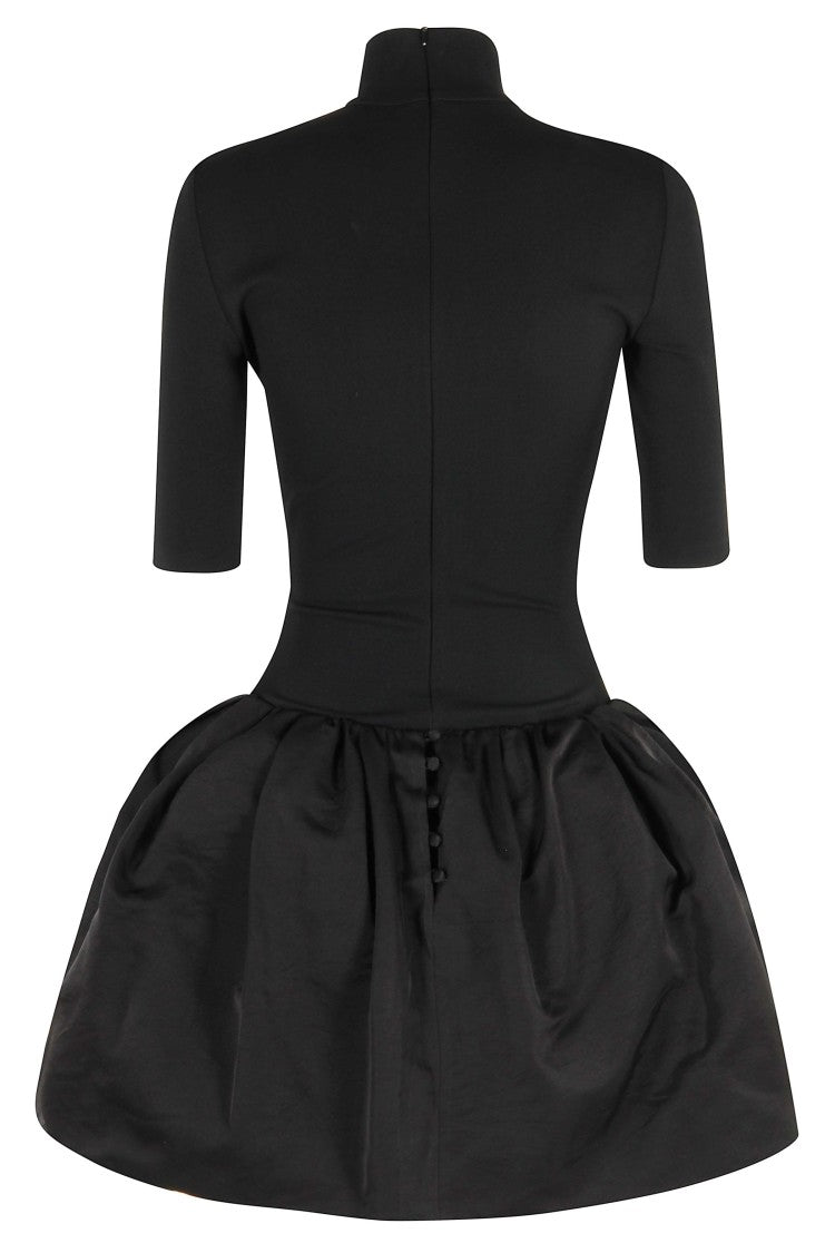 Magda Butrym Balloon Skirt Mini Dress With High Collar