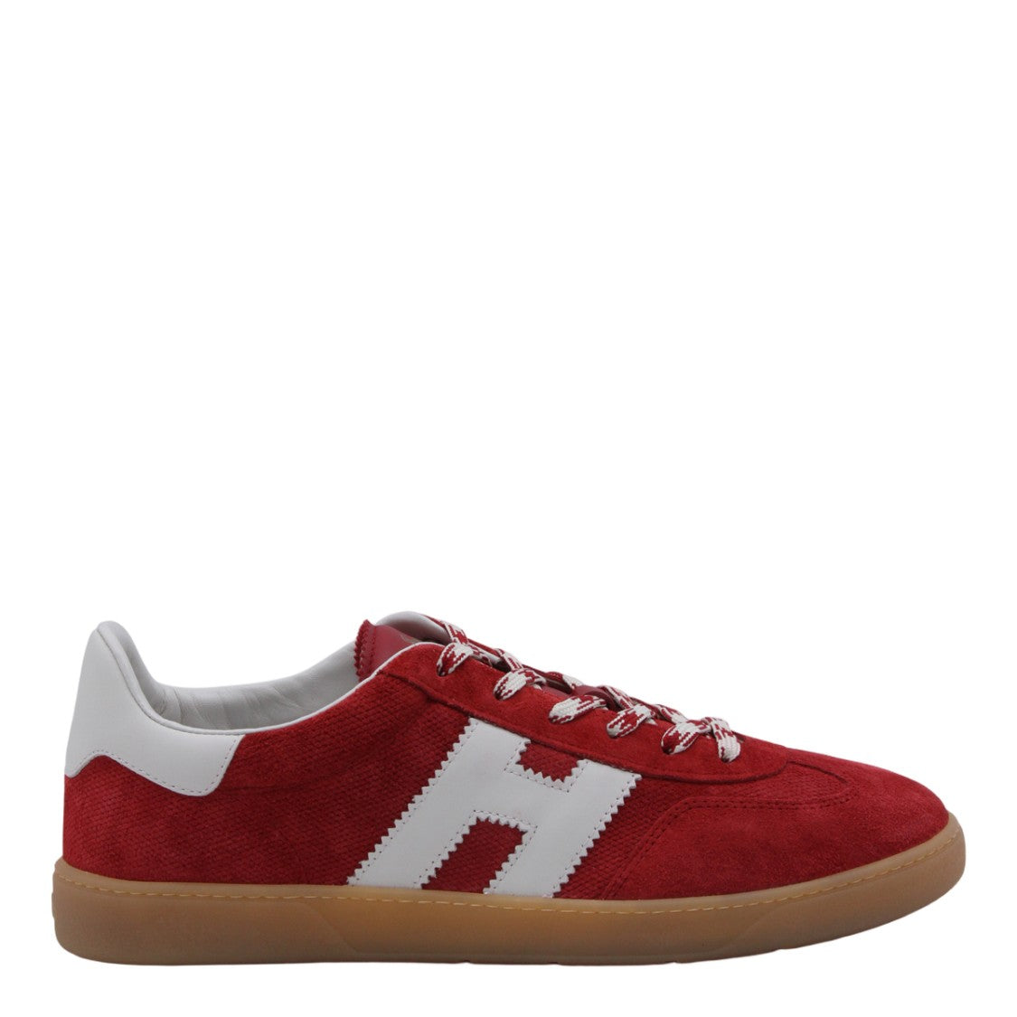 Hogan Red Suede Sneakers With Distinctive 'H' Logo