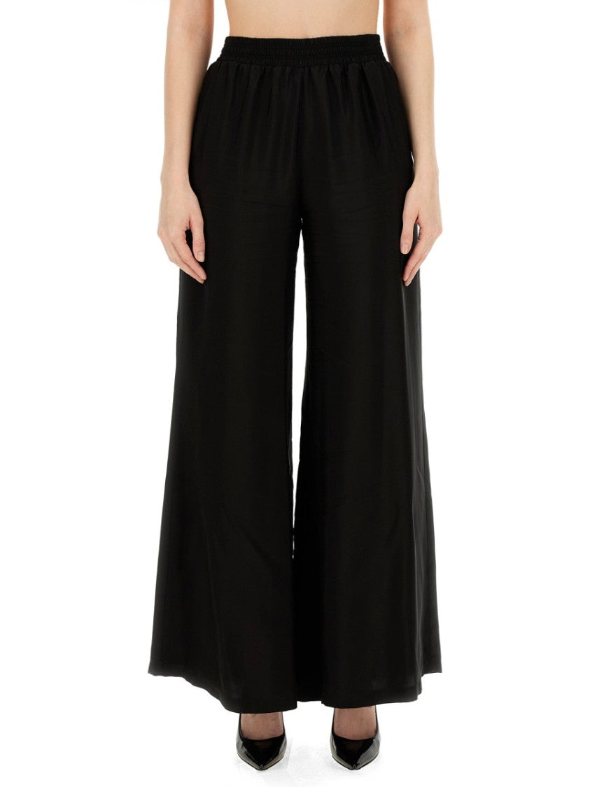 Fabiana Filippi Black Wide Leg Pants With Relaxed Fit And Elastic Waistband