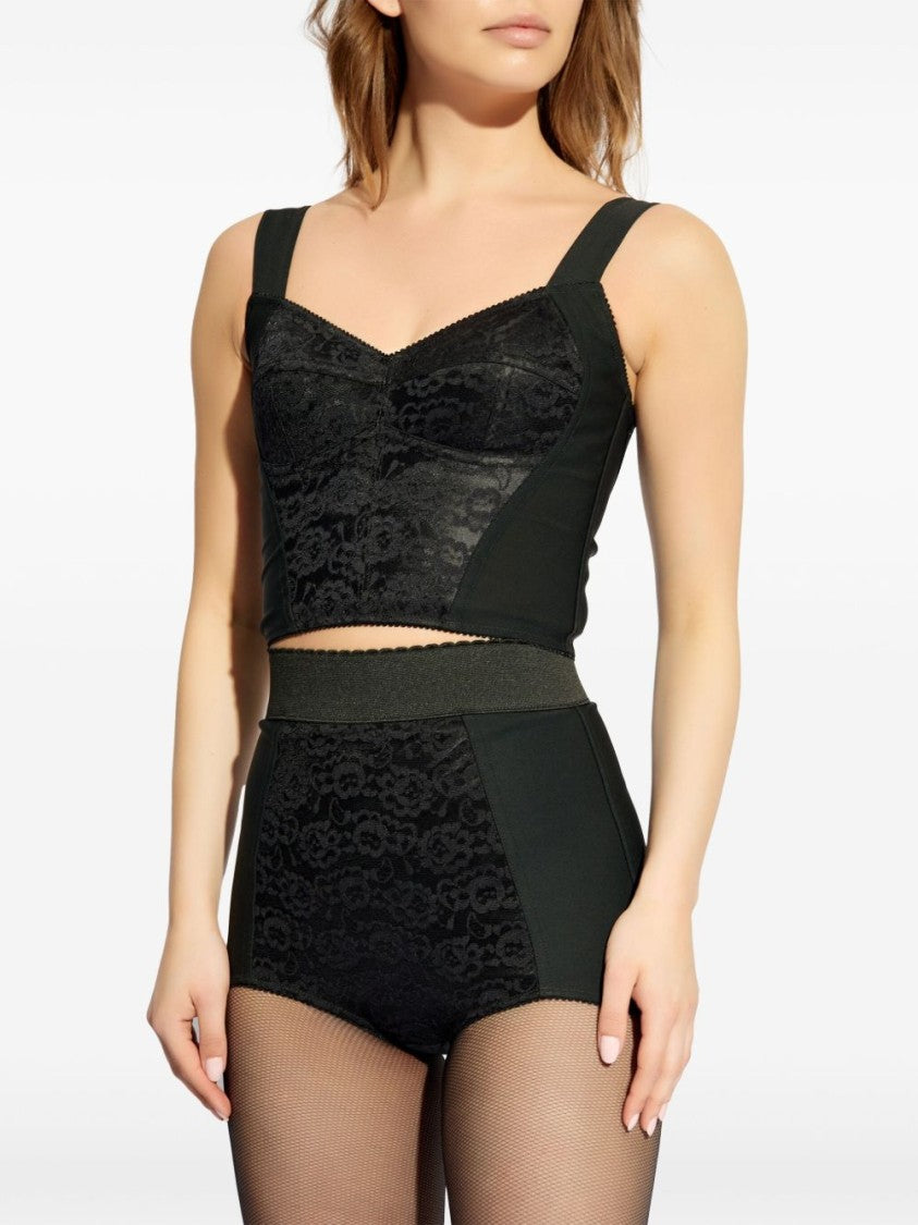Dolce & Gabbana Fitted Bustier Top With Jacquard Sheath