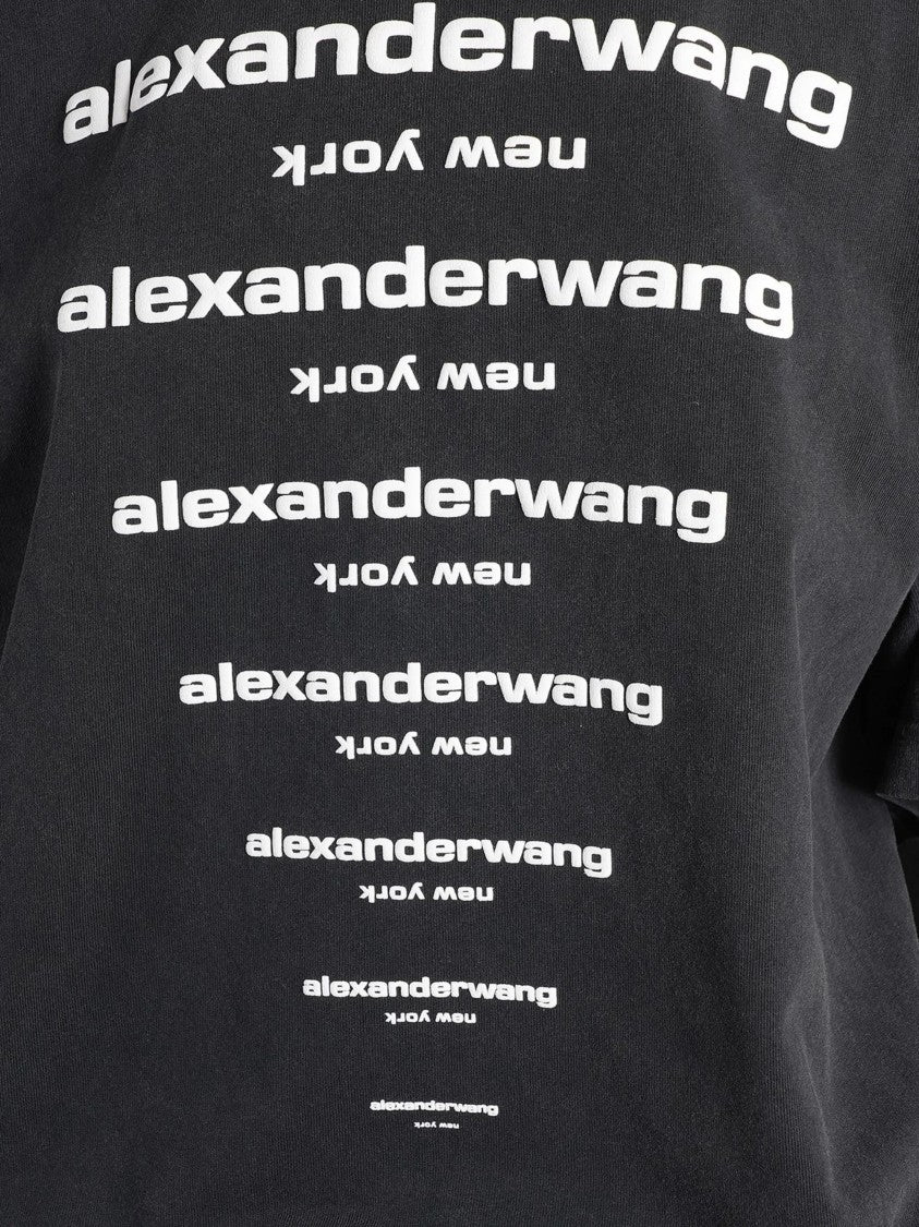 Alexander Wang Black Oversized Logo Cotton T-Shirt