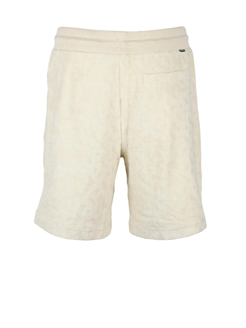 Boss White Cotton Terry Cloth Shorts