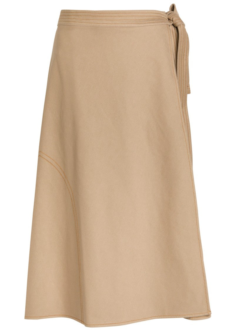 Max Mara Knee-Length A-Line Skirt With Stitched Belt Tie