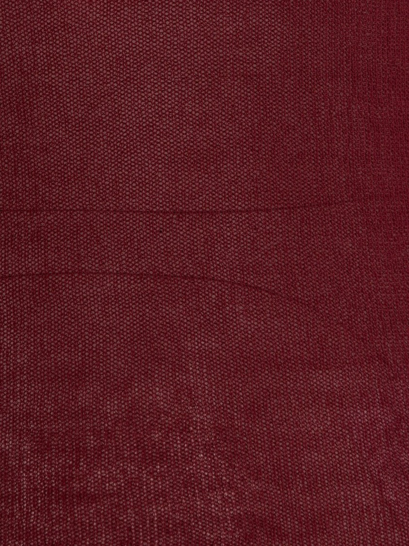 Max Mara Red Boat Neckline Cotton Blouse