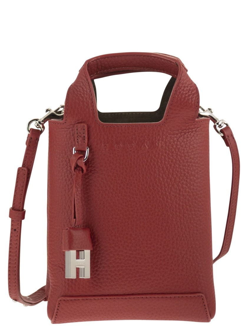 Hogan Mini Hammered Leather Tote Bag