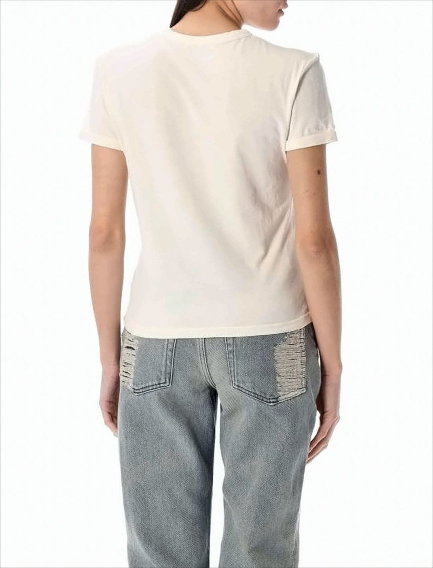 Acne Studios Slim Fit Cotton T-Shirt With Iconic Lip Graphic