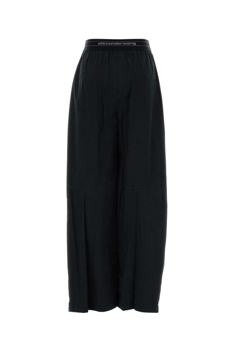 Alexander Wang Black Cotton Blend Wide-Leg Pant