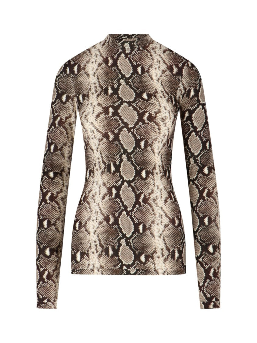 Duran Lantik Snake Print Top – Brown