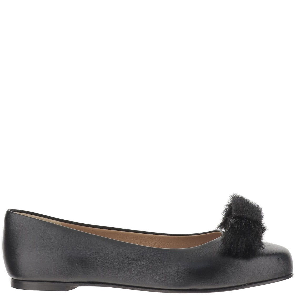 Salvatore Ferragamo Leather Bow Ballet Flats