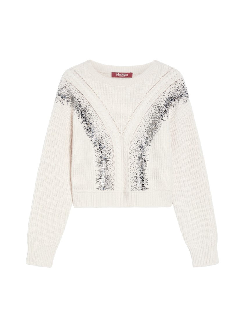 Max Mara Cropped Pullover In Pure Wool