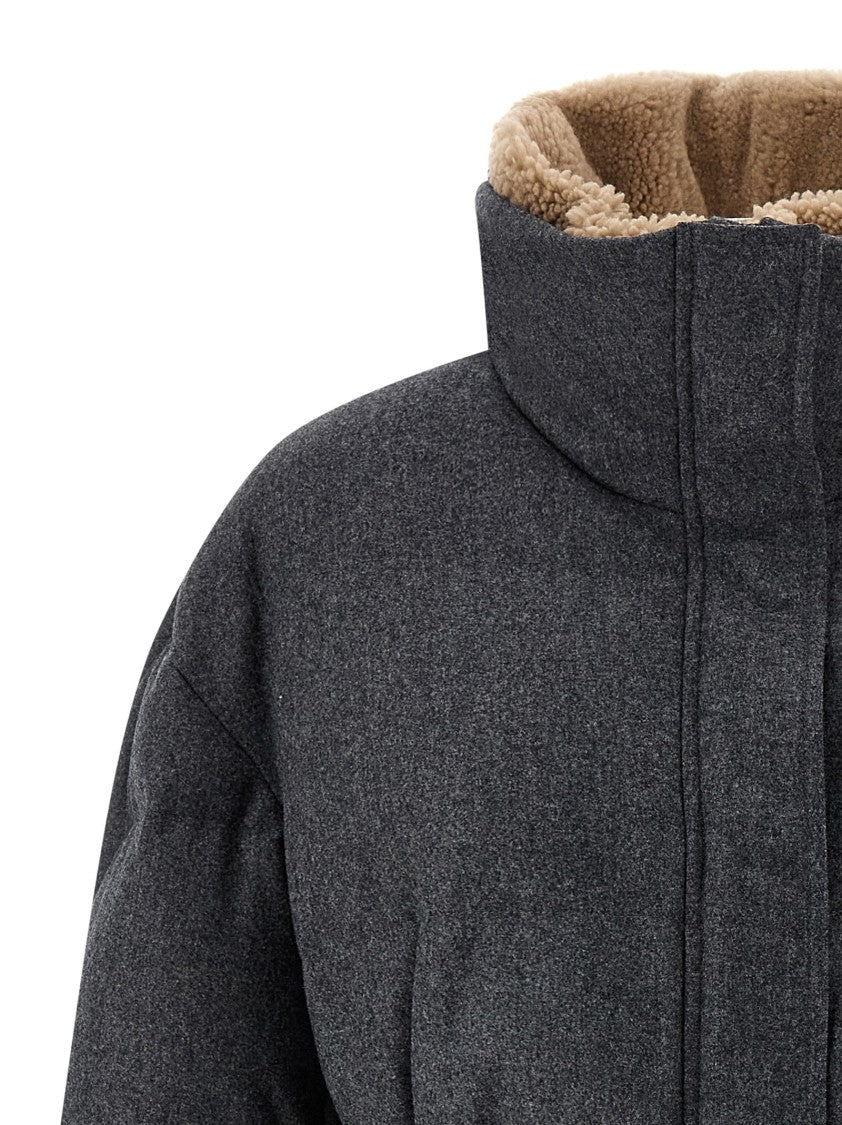 Brunello Cucinelli Shearling Neck Down Jacket