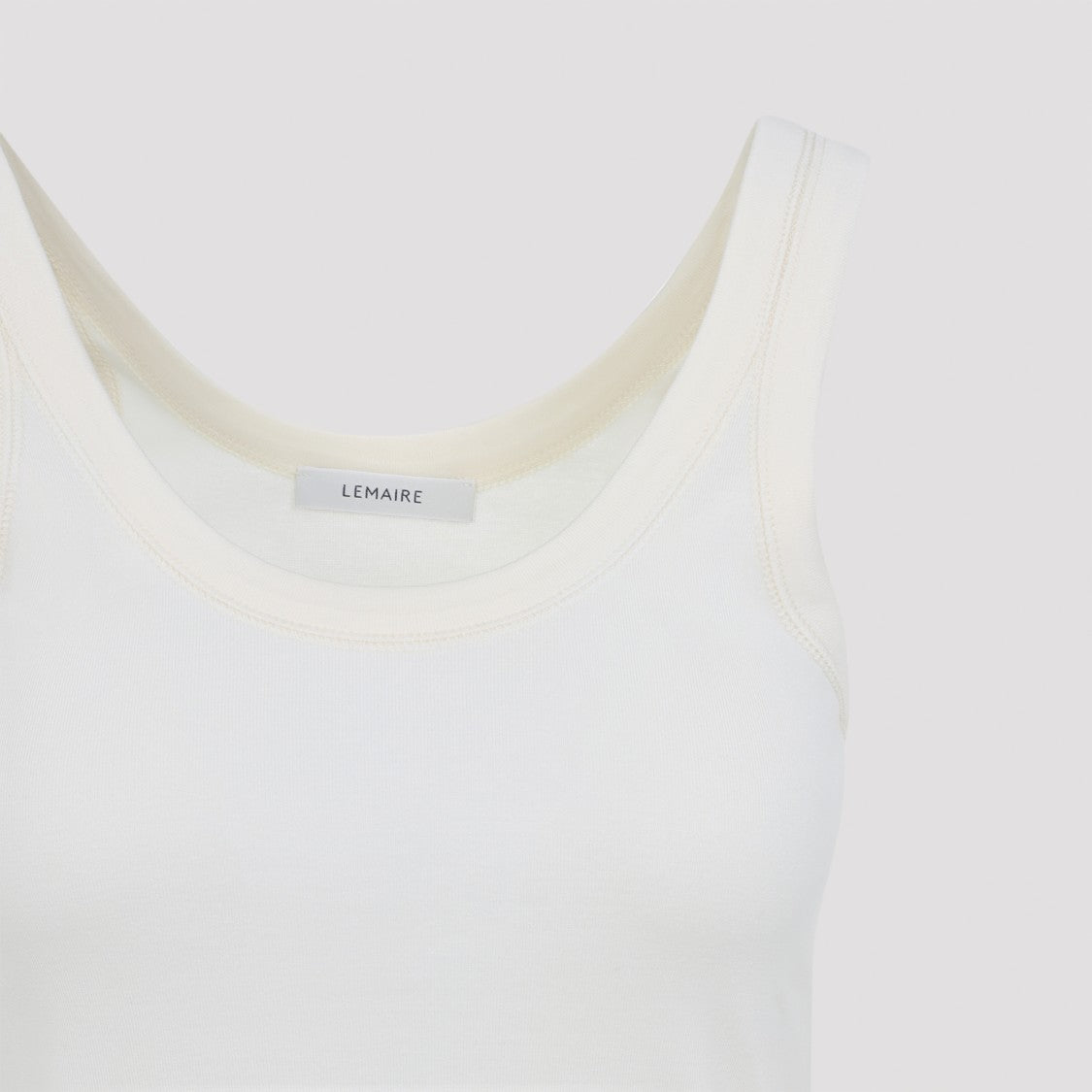 Lemaire Scoop Neck Cotton Tank Top With Minimalist Design