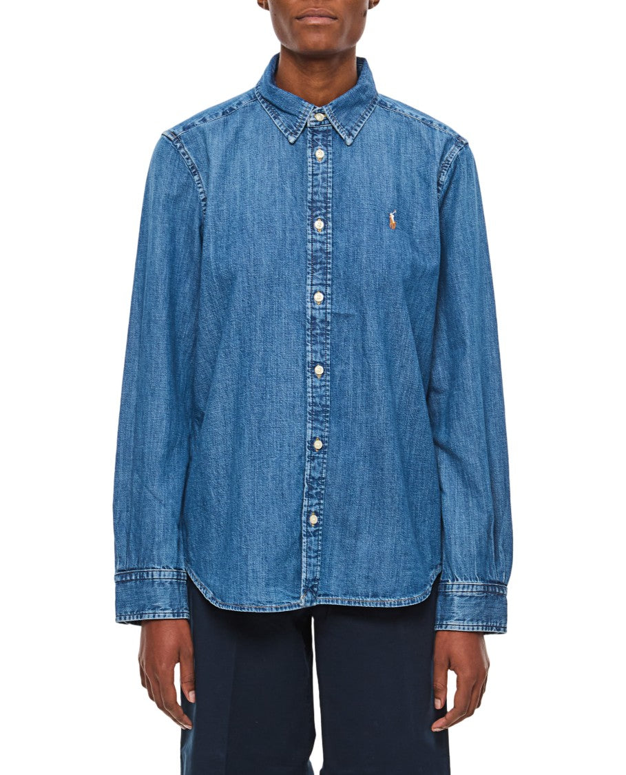 Polo Ralph Lauren Classic Denim Long-Sleeve Shirt With Embroidered Logo
