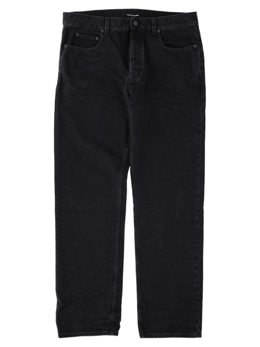 Saint Laurent Classic Straight-Leg Jeans In Rich Black Cotton