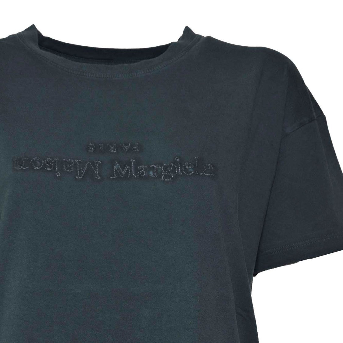 Maison Margiela Green Cotton T-Shirt With Reverse Logo