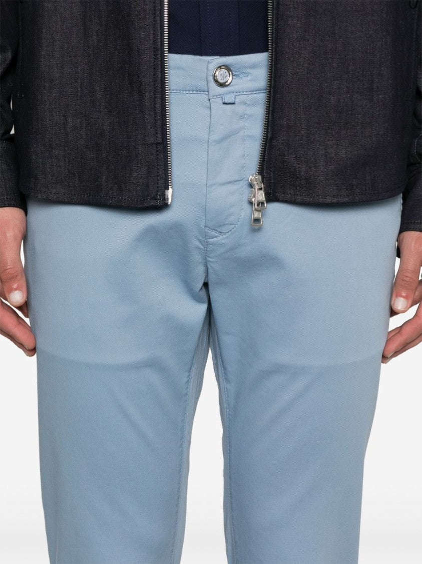 Jacob Cohen Light Blue Denim Trousers With Functional Pockets And Tailored Fit