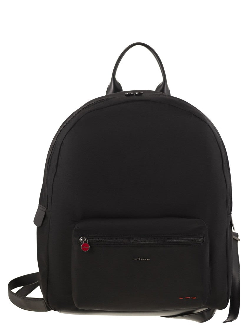 Kiton Technical Fabric Backpack With Logo