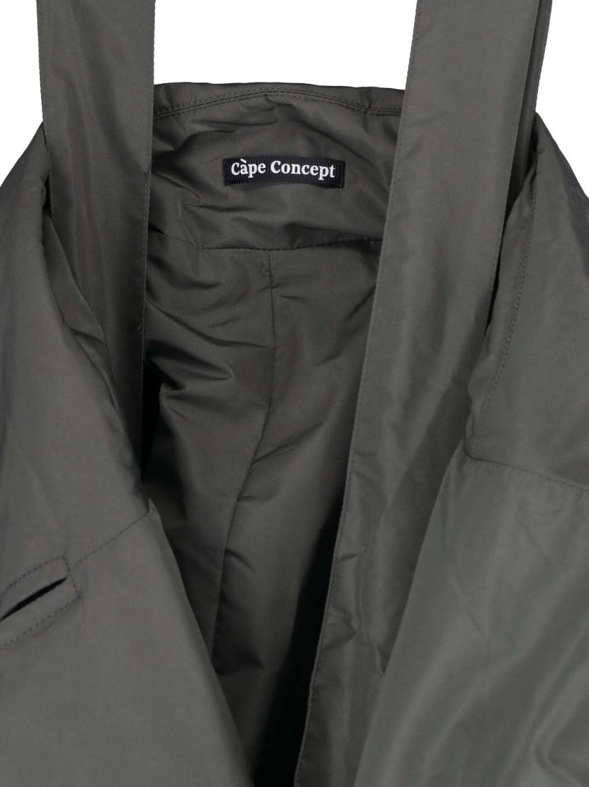 Cape Concept Green Water-Repellent Technical Fabric Cape Coat