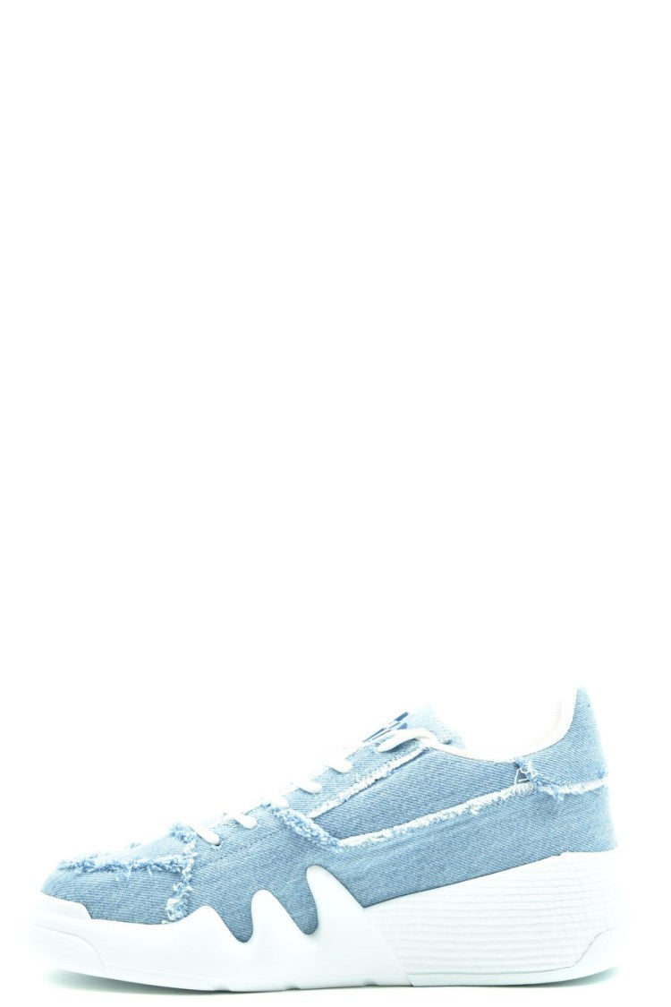 Giuseppe Zanotti Blue Denim Cotton Men's Low-Top Sneakers