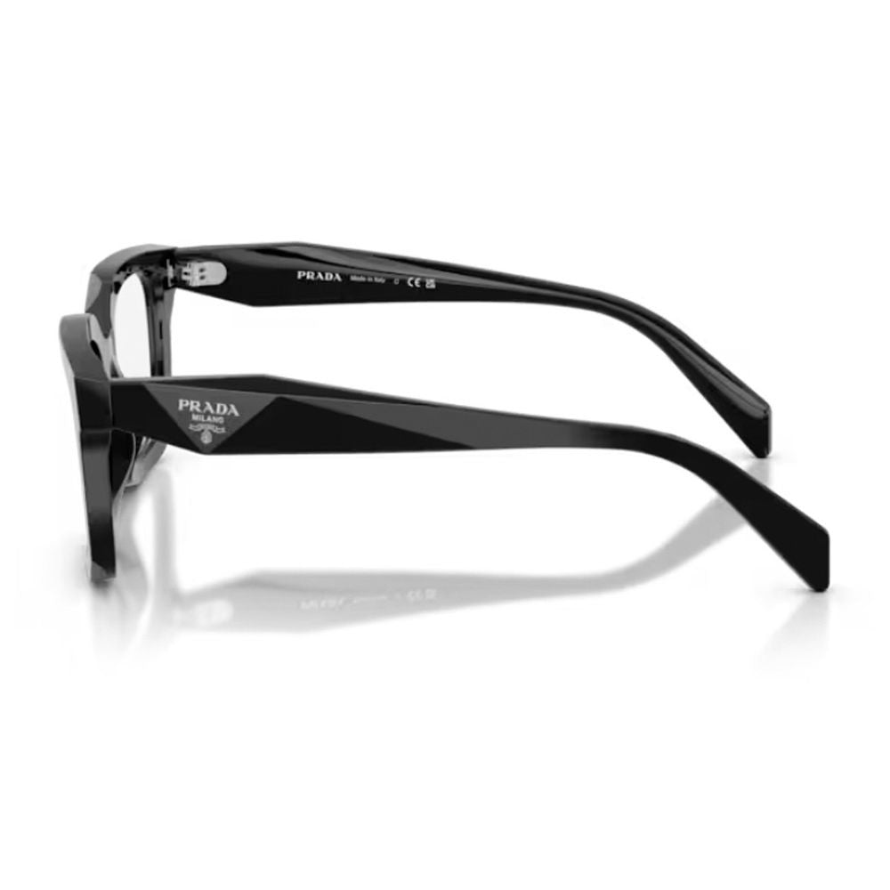Prada Pr C08v Glossy Black Acetate Square Optical Frame
