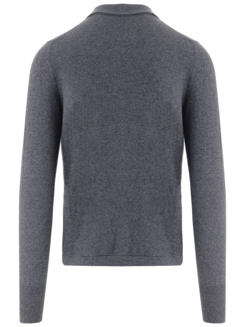 Oliver Lattughi Cashmere Cardigan With Classic Collar And Button Closure
