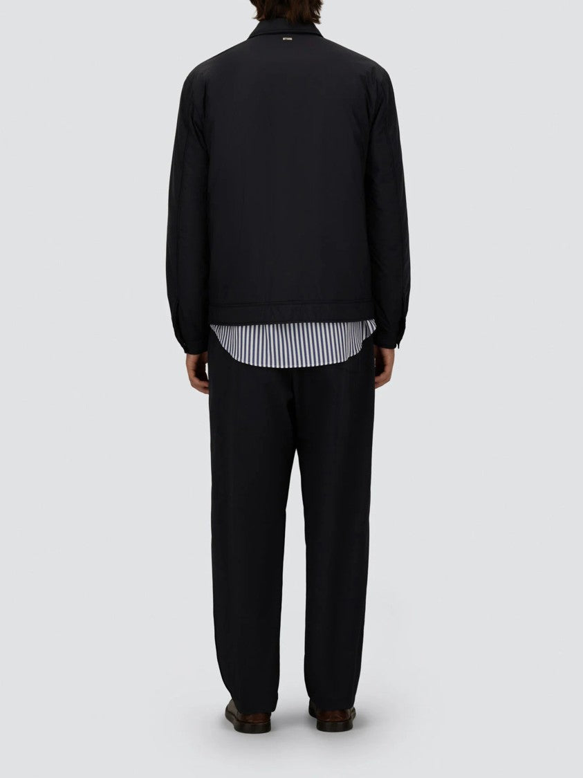 Herno Black Structured Minimalist Tailored Cotton Jacket