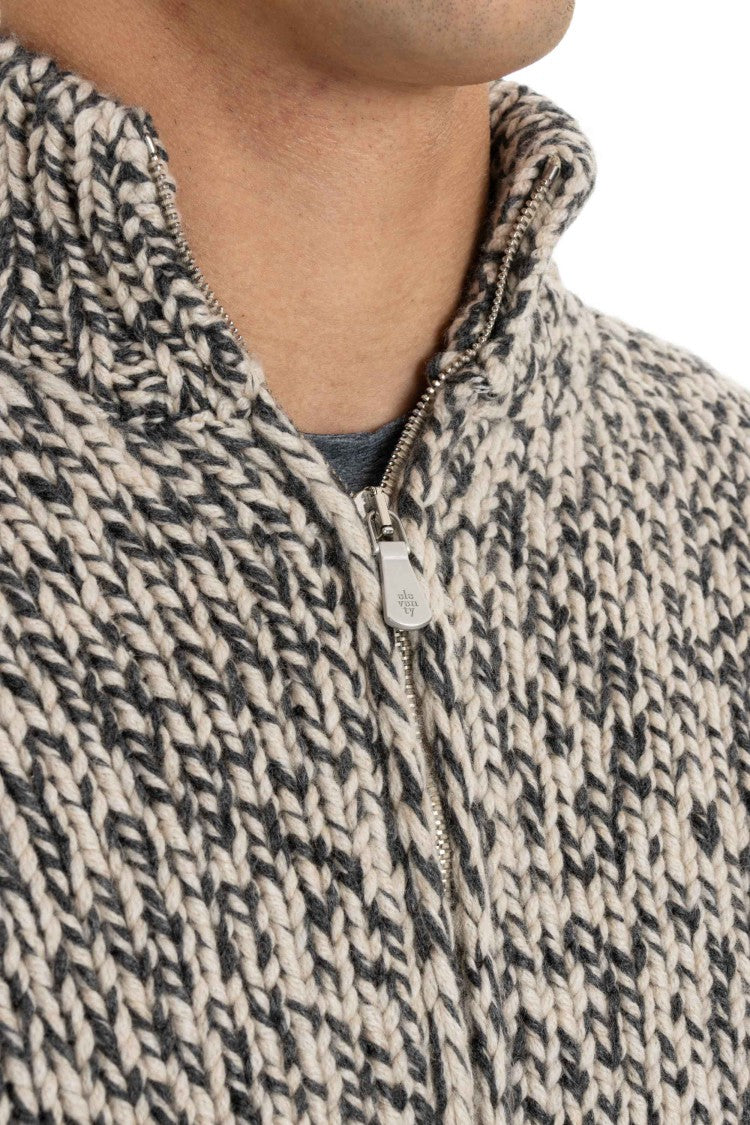 Eleventy Cashmere Moulinè Full-Zip Sweater