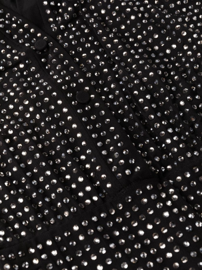 Self-Portrait Rhinestone Mini Shirt Dress