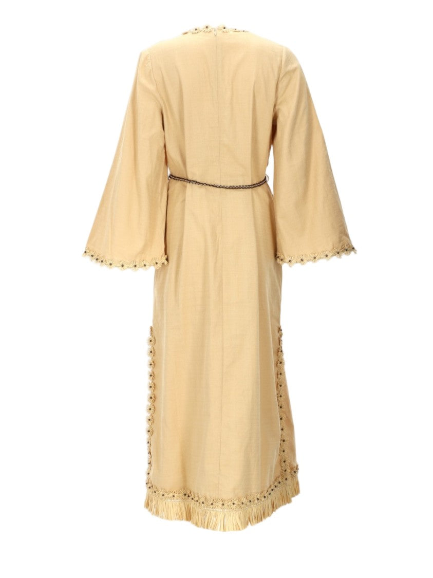 Zimmermann Luxe Cotton Midi Dress With Lace-Up Detailing