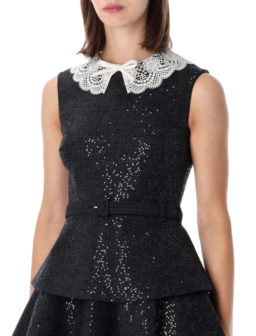 Self-Portrait Sequin Boucle Mini Dress