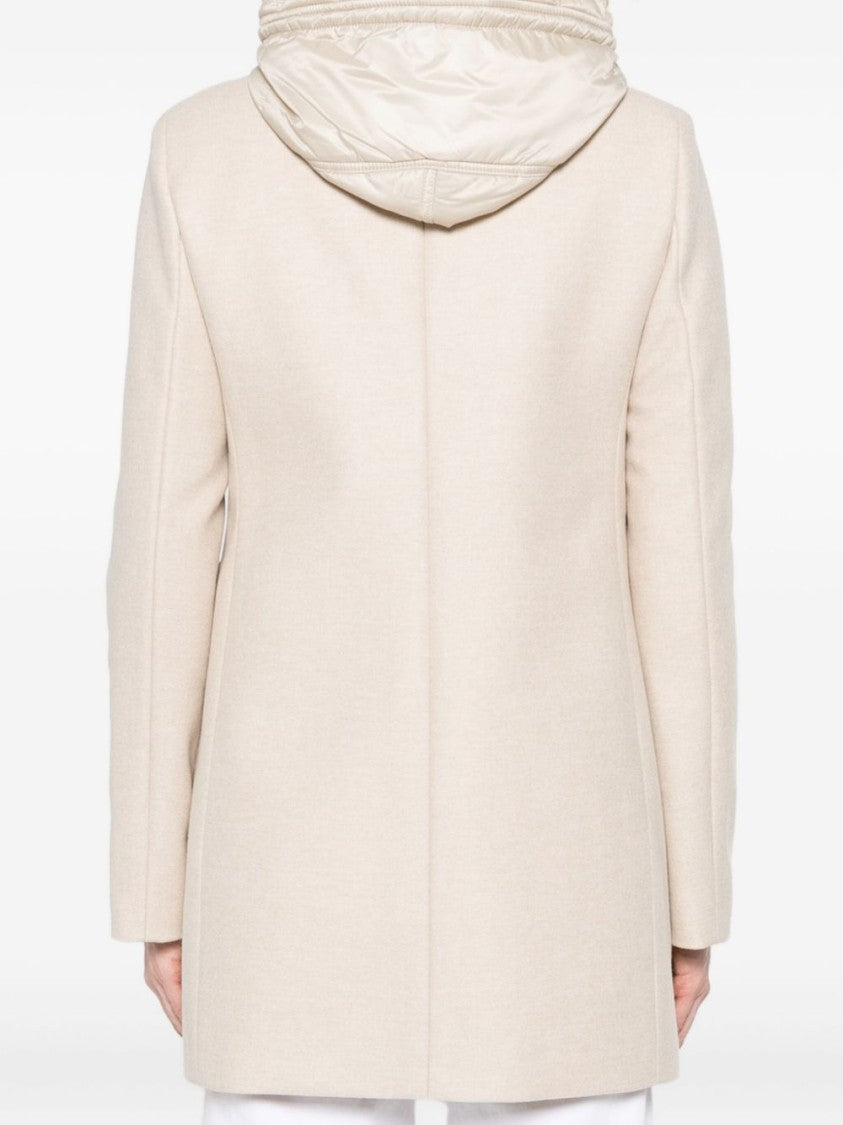 Fay Mid-Length Wool Blend Coat With Detachable Hood