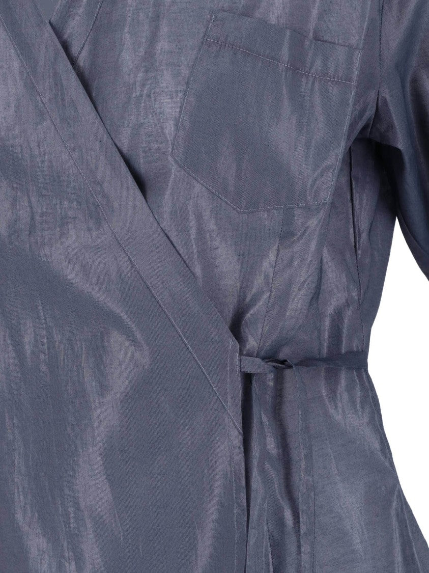Paloma Wool Blue-Grey Wrap-Style Side Tie Top