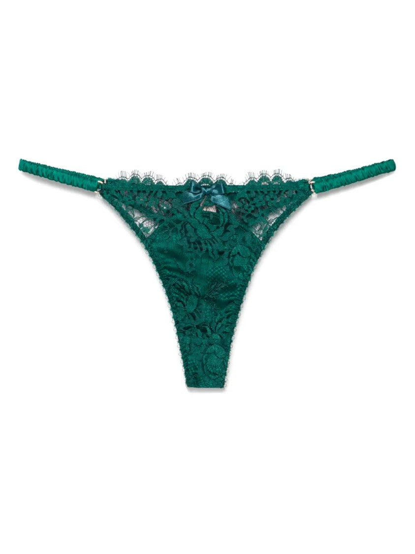 Agent Provocateur Green Solanna Floral Lace Viscose-Blend Panties