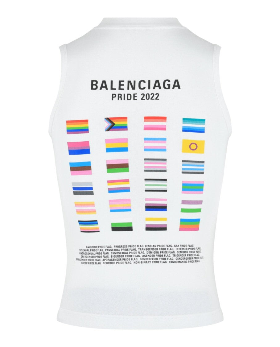 Balenciaga Fitted Round Neck Graphic Tank With Pride Motif