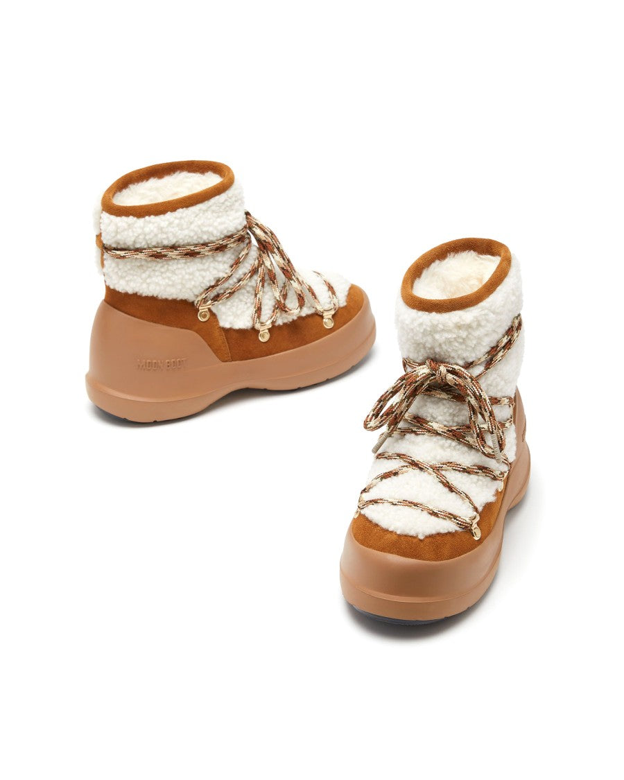 Moon Boot Shearling And Suede Winter Boots
