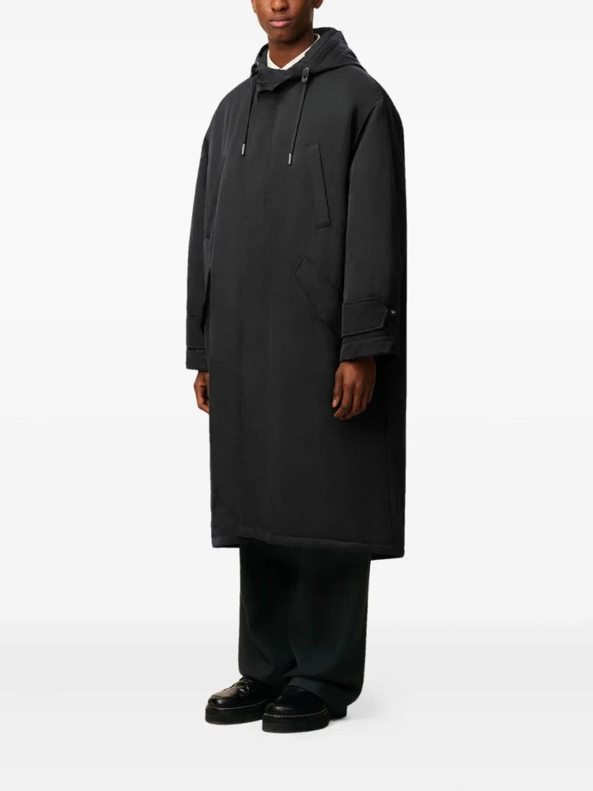 Ami Hooded Padded Parka With Adjustable Cuffs And Fishtail Hem