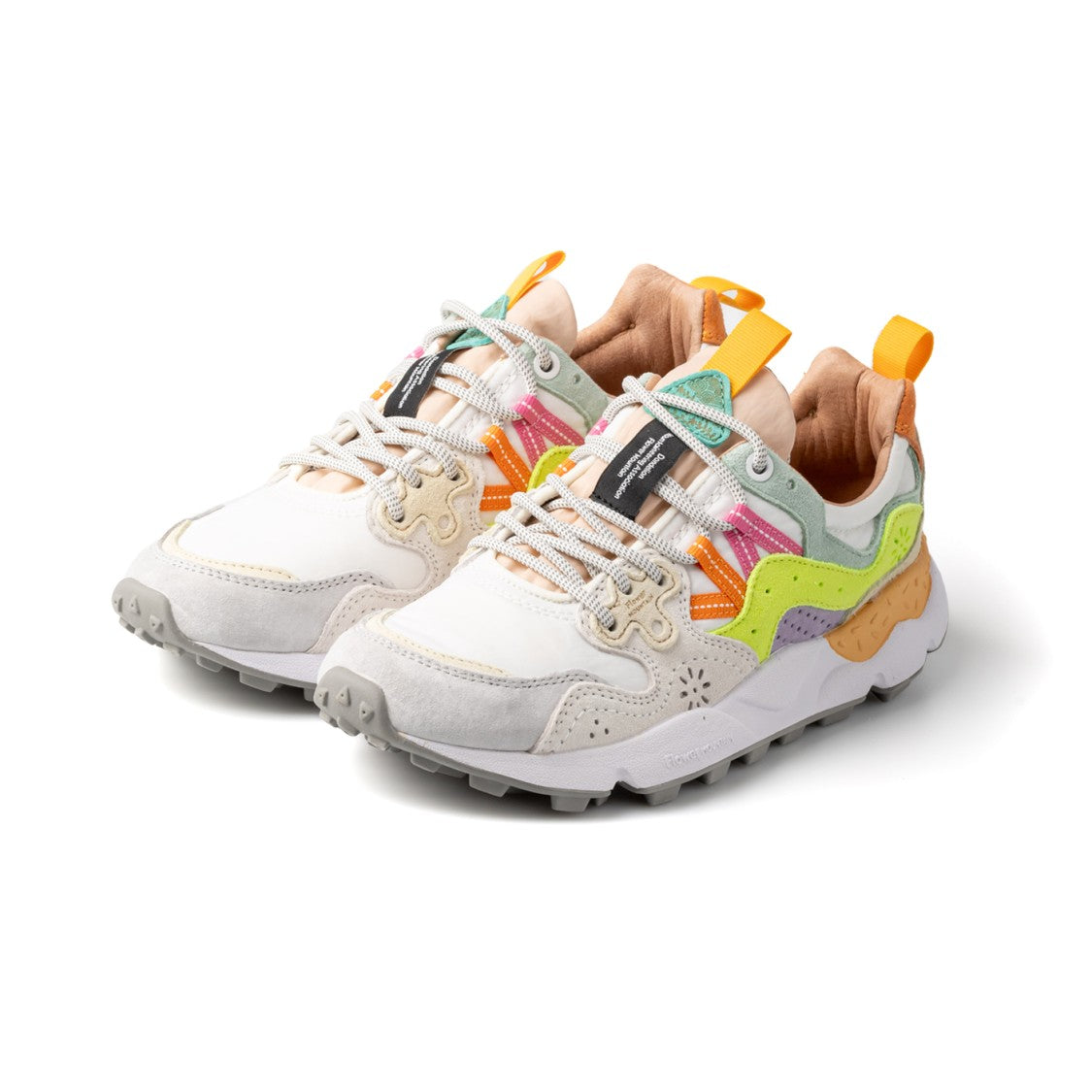 Flower Mountain Yamano 3 Woman White/ Yellow Fluo/ Light Green Sneakers