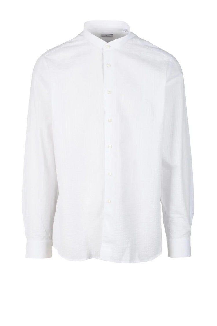 Brio White Mandarin Cotton Shirt