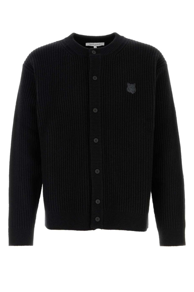Maison Kitsuné Black Wool Cardigan