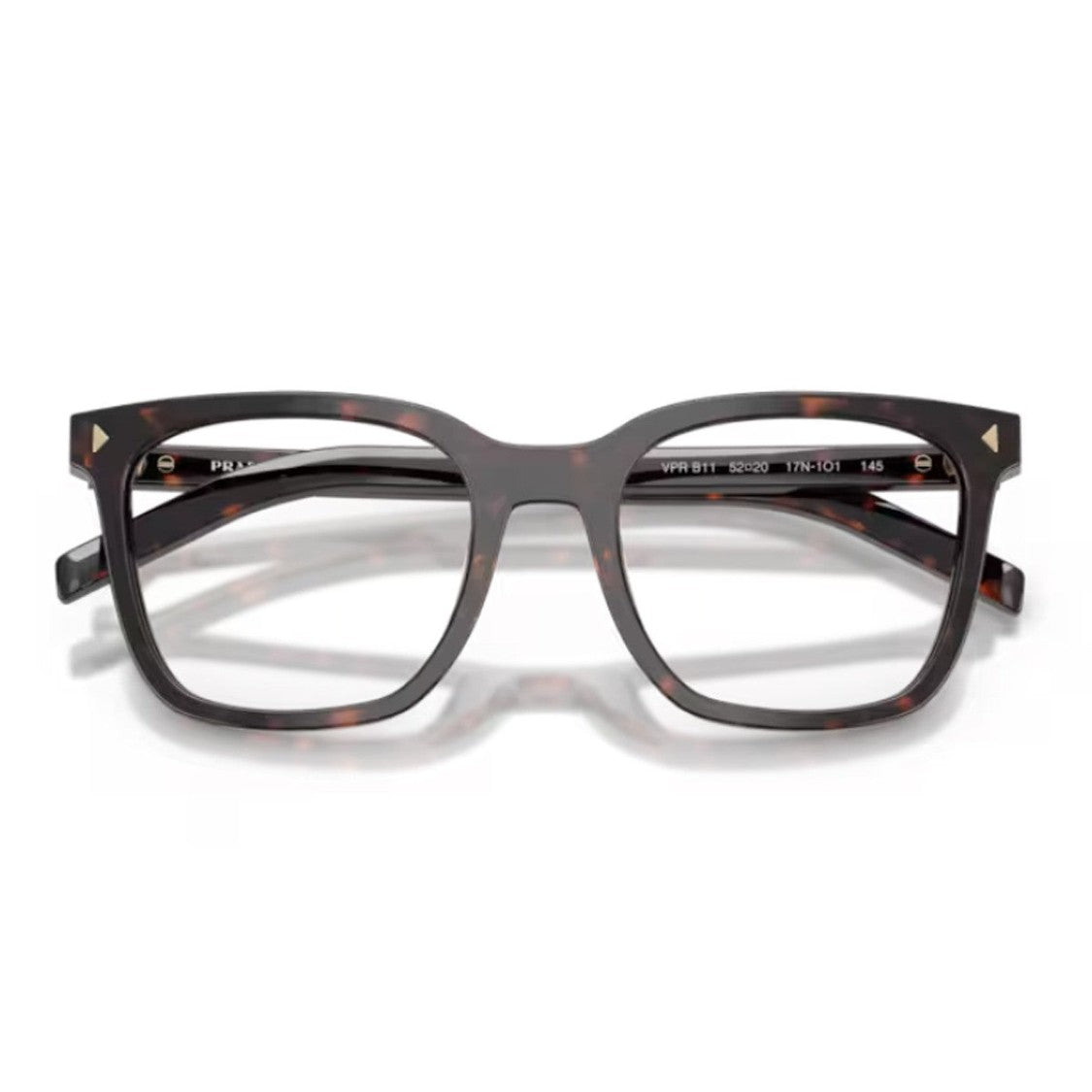 Prada Havana Pr B11v Square Acetate Eyeglasses