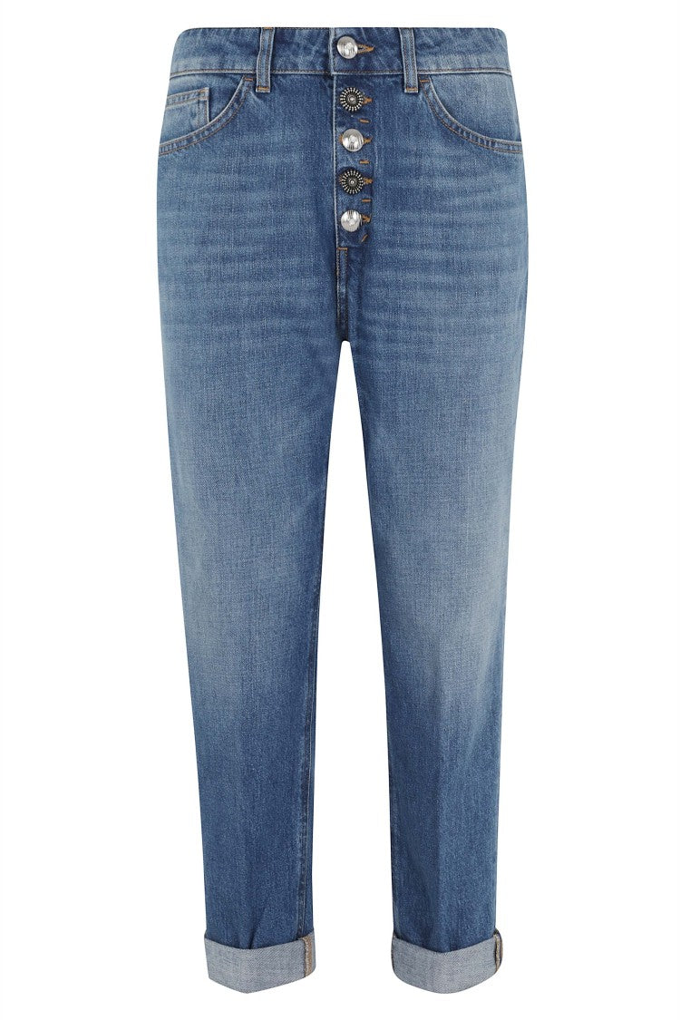 Dondup Indigo Koons Jewel Ankle-Length Cotton Jeans