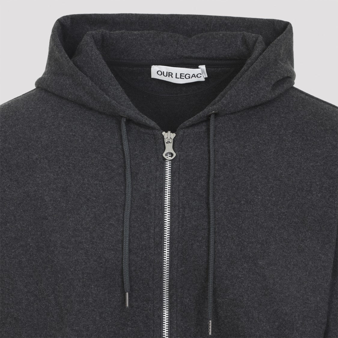 Our Legacy Charcoal Grey Cotton Rascal Hoodie With Front Zipper